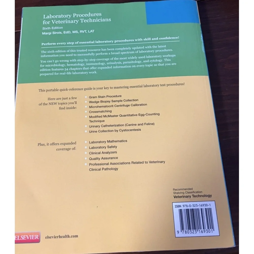 Laboratory Procedures for Veterinary Technicians by Margi Sirois, 6th Edition
